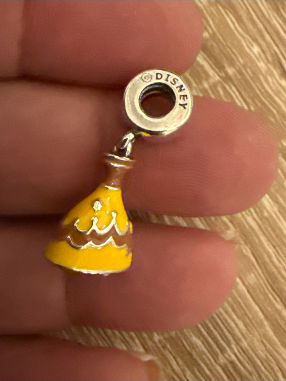 Pandora Disney Yellow Enamel Dress Dangle Charm